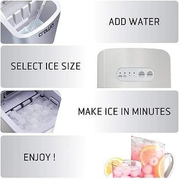 Crownline Instant Ice Maker, Silver, IM-162