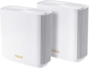 ASUS XT8 WIFI AX6600 Tri Band Mesh WIFI 6 SYSTEM, Whole House Coverage Up to 5500 SQ FT and 6+ Bedrooms, Pack of 2 White, ZenWiFi XT8 2 pack WHITE, ZenWiFi-AX-XT8 / ASUS ZenWiFi AX (XT8), 2 PACK WHITE