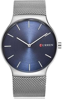 CURREN Original Men's Sports Waterproof Stainless steel Wrist Watch Good Quality 8256 Silver Blue - One Size