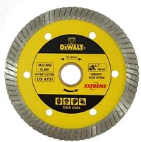 DeWalt Diamond wheel block cutting 230 x 22.23mm extreme blade for abrasive block cutting , Yellow/Black, DX4781
