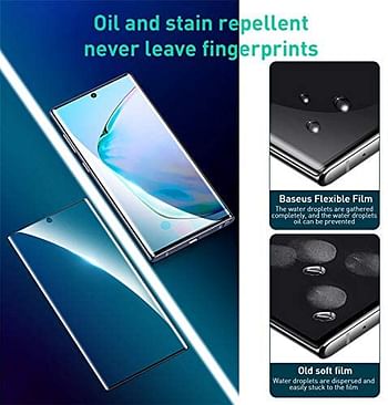 Baseus 0.15mm full-screen curved anti-explosion soft screen protector For Note10 Black