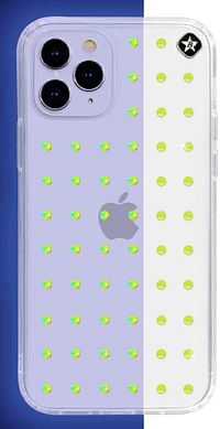 Bling My Thing - Extravaganza Pure Clear for iPhone 12/12 Pro - Neon Yellow (Swarovski® crystals Glow in the Dark)