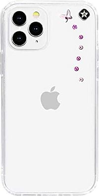 Bling My Thing - Small Papillon Clear for iPhone 12/12 Pro - Rose Sparkles (Swarovski® crystals)