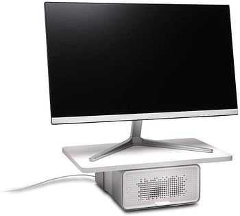 Kensington FreshView Desk Air Purifier Monitor/iMac Stand - Suitable for Home Office, USB powered, Supports Laptops, Notebooks, Monitors up to 27 inch (K55460EU) White