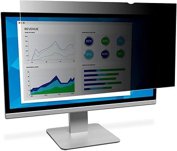 3M Privacy Filter for 19 inch widescreen LCD monitor. Black anti-glare privacy screen. Protect data from visual hacking.