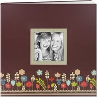 Pioneer Photo Albums 20 Page Designer Printed Raised Frame Garden Cover Scrapbook for 12 by 12-Inch Pages/Brown