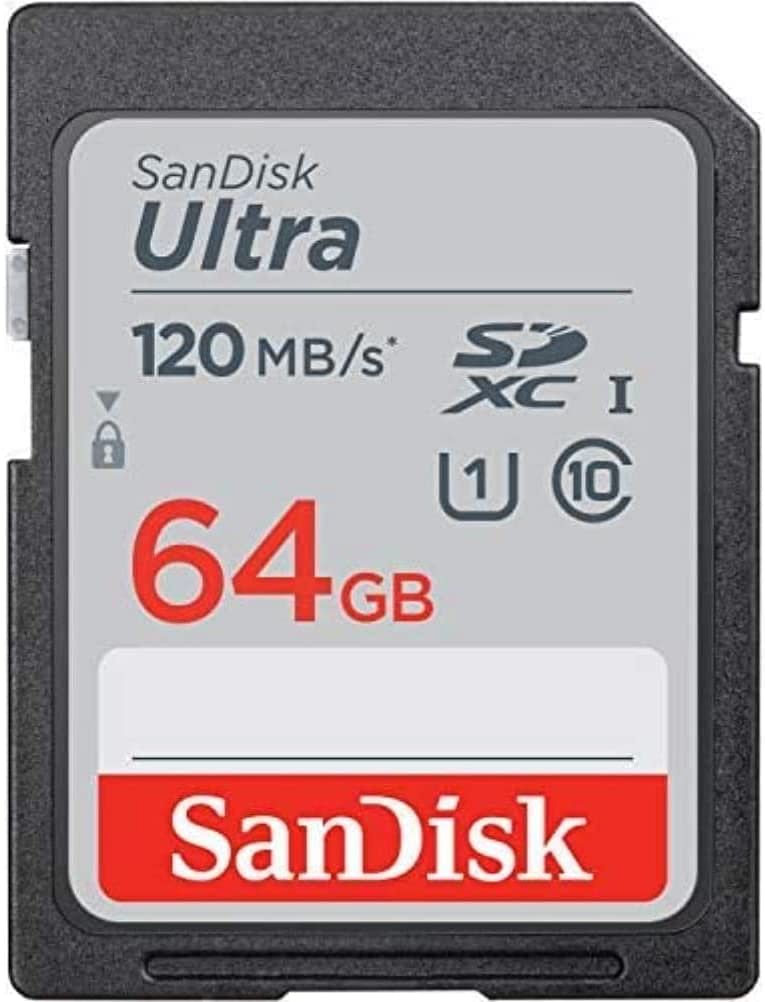 SanDisk 64GB Ultra SDXC UHS-I Memory Card - 120MB/s, C10, U1, Full HD, SD Card - SDSDUN4-064G-GN6IN