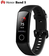 Honor Band 5 Smart Wristband 0.95'' Color AMOLED Screen Blood Oxygen Fitness Tracker 50M Waterproof Bracelet Pedometer Swim Stroke Monitor Heart Rate Sleep Nap Bluetooth Smart Watch iOS Android/Black/One Size