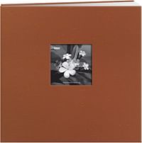 Pioneer 12 Inch by 12 Inch Postbound Silk Fabric Frame Front Memory Book, Copper