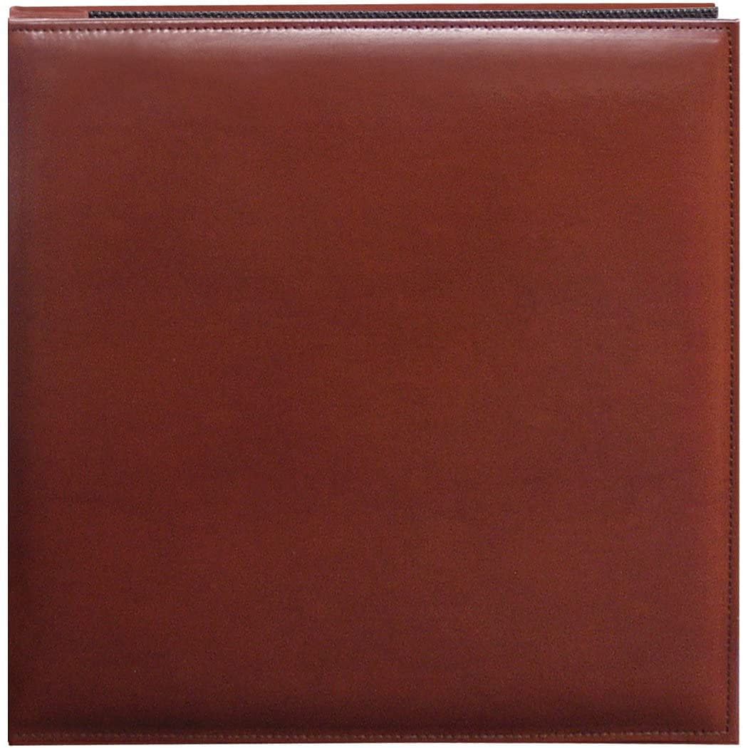 Pioneer 12 Inch by 12 Inch Snapload Sewn Leatherette Cover Memory Book, Brown
