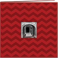 Pioneer Embossed Post Bound Scrapbook Album 12"X12"-Red Chevron/Red/12 x 12 Inch