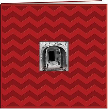 Pioneer Embossed Post Bound Scrapbook Album 12"X12"-Red Chevron/Red/12 x 12 Inch