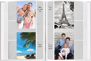 Pioneer BP-200/W Photo 200-Pocket Post Bound White Leatherette Photo Album with Gold Accents for 4 by 6-Inch Prints/White/4 x 6 Inch