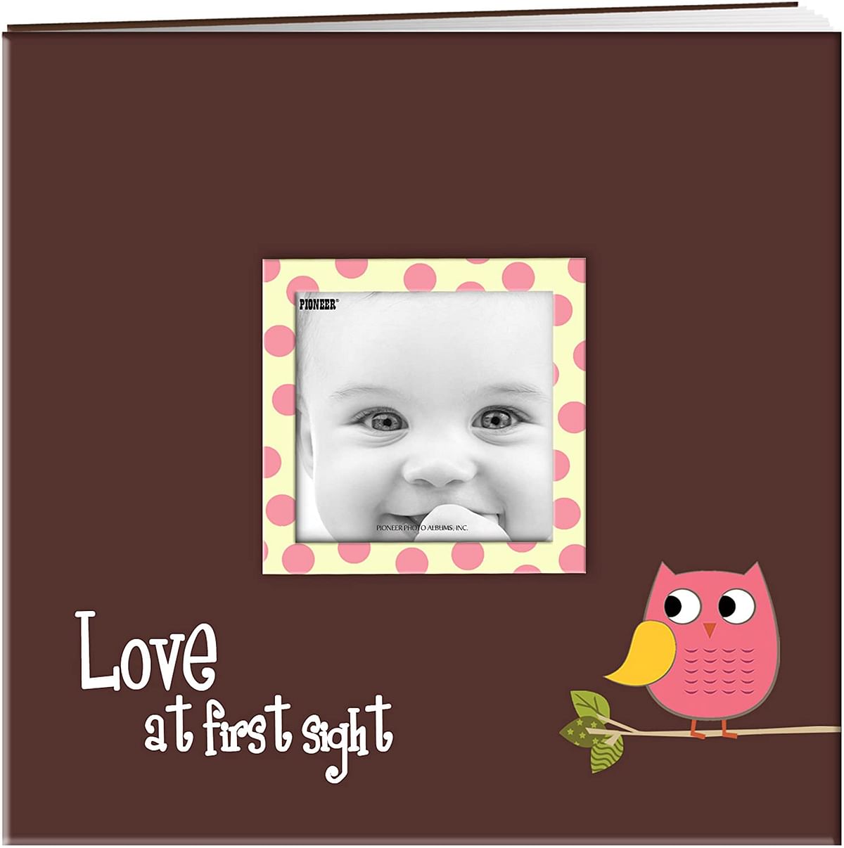 Pioneer Baby Owl Printed Design Post Bound Scrapbook Album 12"X12" | Brown