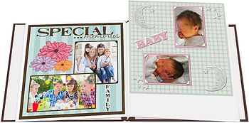 Pioneer Baby Owl Printed Design Post Bound Scrapbook Album 12"X12" | Brown