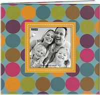 Pioneer Photo Albums MB-88EVF/D 20 Page Designer Printed Raised Frame Dots Cover Scrapbook for 8 by 8-Inch Pages | Multicolor