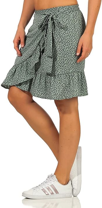 Only Women's ONLOLIVIA WRAP WVN Skirt Green_17-5107 TCX/XS