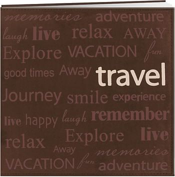 Pioneer MB10TXT-TR 12-Inch by 12-Inch Text Faux Suede Scrapbook, Travel