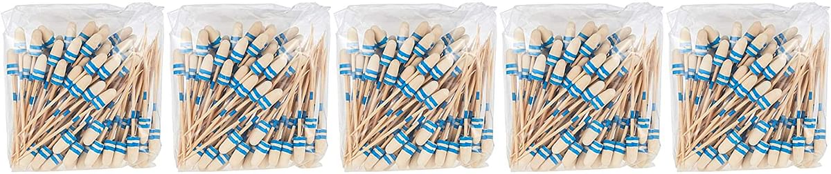 4.5" Blue and Natural Bamboo Buoy Skewer: Perfect for Serving Appetizers and Cocktail Garnishes - 500ct - Biodegradable and Eco-Friendly - Restaurantware/Blue/One SIze
