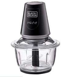 Black+Decker 400W Multi-function Vertical Glass Chopper Mincer, Black - GC400-B5