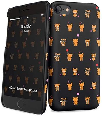 I-Paint Iphone 7 Teddy Hard Mobile Cover - Black/Multi Color/One size