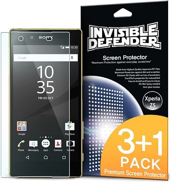 Rearth Pack of 4 Invisible Defender HD Clarity Screen Guard for Xperia Z5, Clear