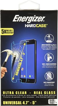 Energizer ENSPCOCLUN50 Energizer Universal Tempered Glass Screen Protector for 4.7-5 inches Smarphone - Transparent