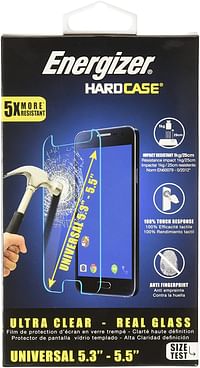 Energizer ENSPCOCLUN55 Energizer Universal Tempered Glass Screen Protector for 5.3-5.5 inches Smartphone - Transparent