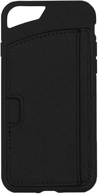 بروميت Wallet x.black غطاء حماية آيفون 7، غطاء جلد نحيف جدا ممتص للصدمات مع فتحة بطاقة - أسود (عبوة من 1)