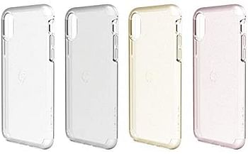 StealthShield [Slim Case] Scratch Resistant Full Protection [Shock Proof] Wireless Chargers Compatible [No Need to remove the case] - iPhone X/Xs 5.8 inch - Semi-Translucent Crystal - TPU dual layer - One Size