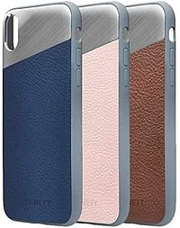 Cygnett Element Premium Genuine Slim Stylish Soft Leather With Aluminum Case, Full Protective Back Cover, With Anti Shock Core For Apple iPhone Xs (2018) / Apple iPhone X (2017) 5.8 inch - Pink Sand/Multi color/One Size