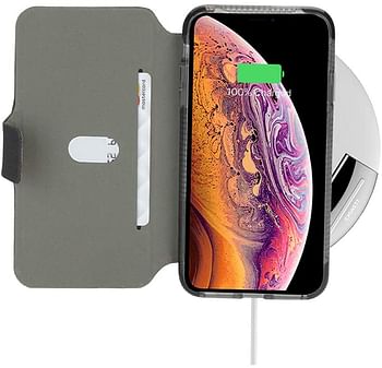 Cygnett Magnetic Close Tab Wallet Case With Built-in Credit Card Slot, Military-Grade Protection and Works With Wireless Charging, Full Back Protictive Cover, Shock Proof - For Iphone XR - Black