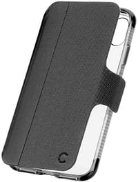 Cygnett Magnetic Close Tab Wallet Case With Built-in Credit Card Slot, Military-Grade Protection and Works With Wireless Charging, Full Back Protictive Cover, Shock Proof - For Iphone XR - Black