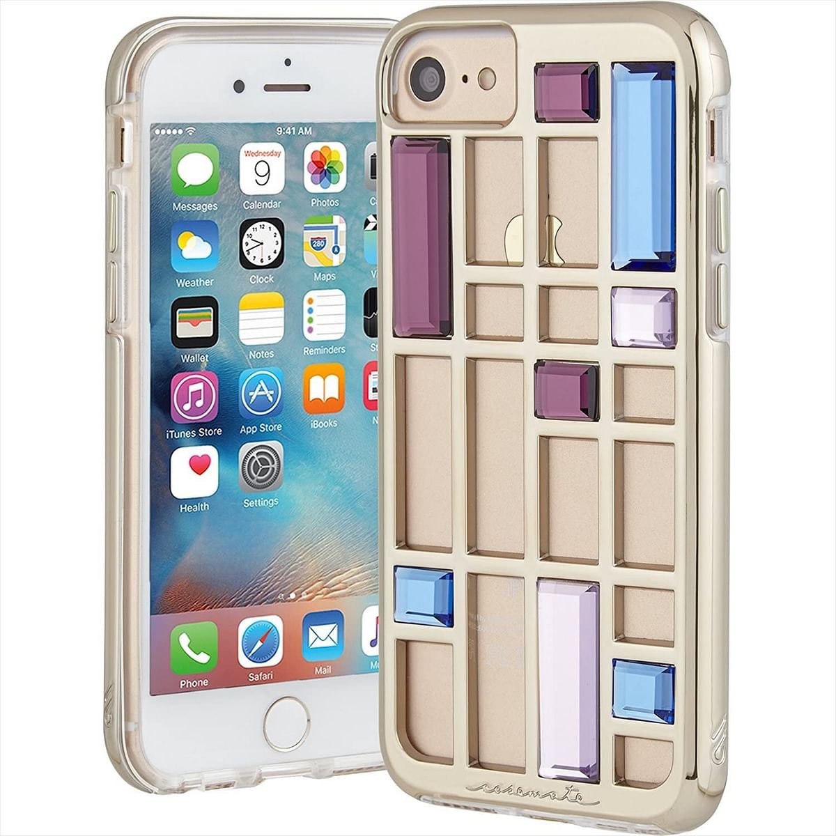 Case Mate Case-Mate Iphone 7 Caged Crystal Case - Gold - One Size