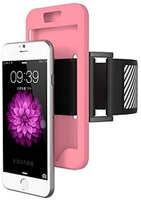 Margoun Sports Running Silicone Armband Case Cover With Reflective Easy Fit Band For Iphone 6 Plus - Pink