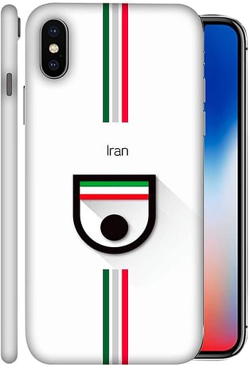 غطاء حافظة أبيض اللون لهاتف آبل آيفون X لكرة القدم - فيفا إيران 01