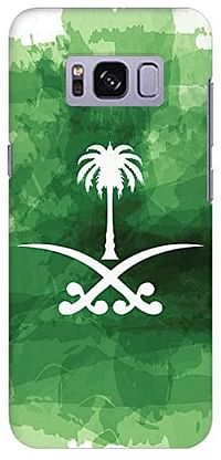 جراب سناب رفيع بتصميم مطفي لهواتف سامسونج جالاكسي اس 8 بلس من ستايلايزد - شعار سعودي - اخضر