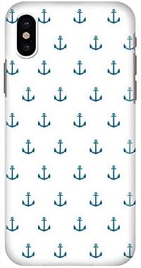 Stylizedd Iphone Xs/Iphone X Snap Classic Matte Case Cover Matte Finish - Anchor Blue/White