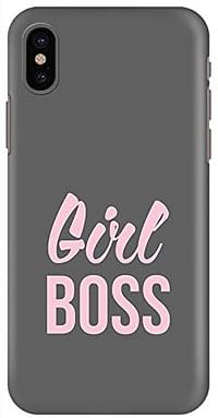 Stylizedd iPhone XS/iPhone X Snap Classic Matte Case Cover Matte Finish | Girl Boss (Grey) | One size.