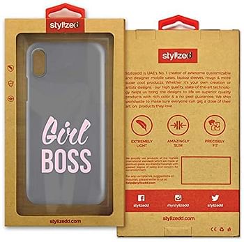 Stylizedd iPhone XS/iPhone X Snap Classic Matte Case Cover Matte Finish | Girl Boss (Grey) | One size.