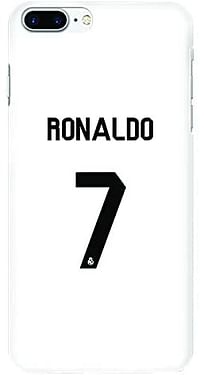 جراب Stylizedd لهاتف Apple Iphone 8 Plus ذو ملمس غير لامع - Ronaldo Real Jersey - أبيض/One size