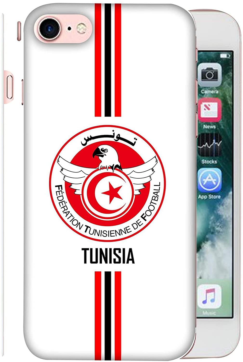 Colorking Apple Iphone 7 Football White Case Shell Cover - Fifa Tunisia 01 - Multicolor - One size.