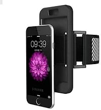 Margoun Sports Running Silicone Armband Case Cover with Reflective Easy Fit Band for iPhone 6 Plus | Black | One size.