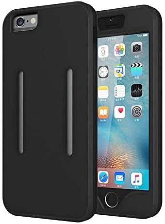 Margoun Sports Running Silicone Armband Case Cover with Reflective Easy Fit Band for iPhone 6 Plus | Black | One size.