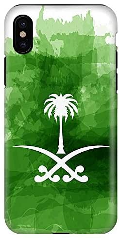 Stylizedd iPhone XS/iPhone X Tough Pro Matte Case Cover Matte Finish - Saudi Emblem/Green