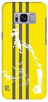 غطاء جراب نحيف لهاتف Samsung Galaxy S8 من Stylizedd لمسة نهائية مطفأة اللمعة - قتال - Bruce Lee - أصفر