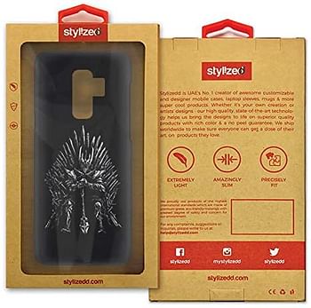 جراب Stylizedd لهاتف Samsung Galaxy S9 Plus رفيع مع لمسة نهائية غير لامعة - GOT One Throne/Black/One Size