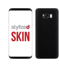Stylizedd Premium Vinyl Skin Decal Body Wrap For Samsung Galaxy S8 - Brushed Black Metallic/Black