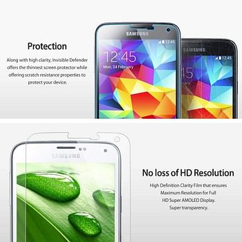 Rearth Pack of 4, Invisible Defender (HD) Clarity Screen Guard for Samsung Galaxy A3/Clear/One size