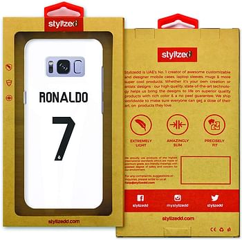 Stylizedd Samsung Galaxy S8 Plus Slim Snap Case Cover Matte Finish - Ronaldo Real Jersey - White - One size